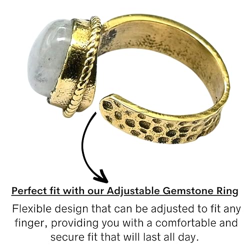 Miniatura 5 de Rainbow Moonstone Rings for Women and Teen Girls - Gold Rainbow Moonstone Crystal Ring Birthstone Jewelry - Healing Crystal Gifts for Her, Mothers