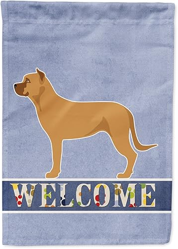 Miniatura 7 de Caroline's Treasures BB8348GF - Bandera de bienvenida de bulldog americano, bandera azul para buzón, bandera decorativa para patio, exteriores,