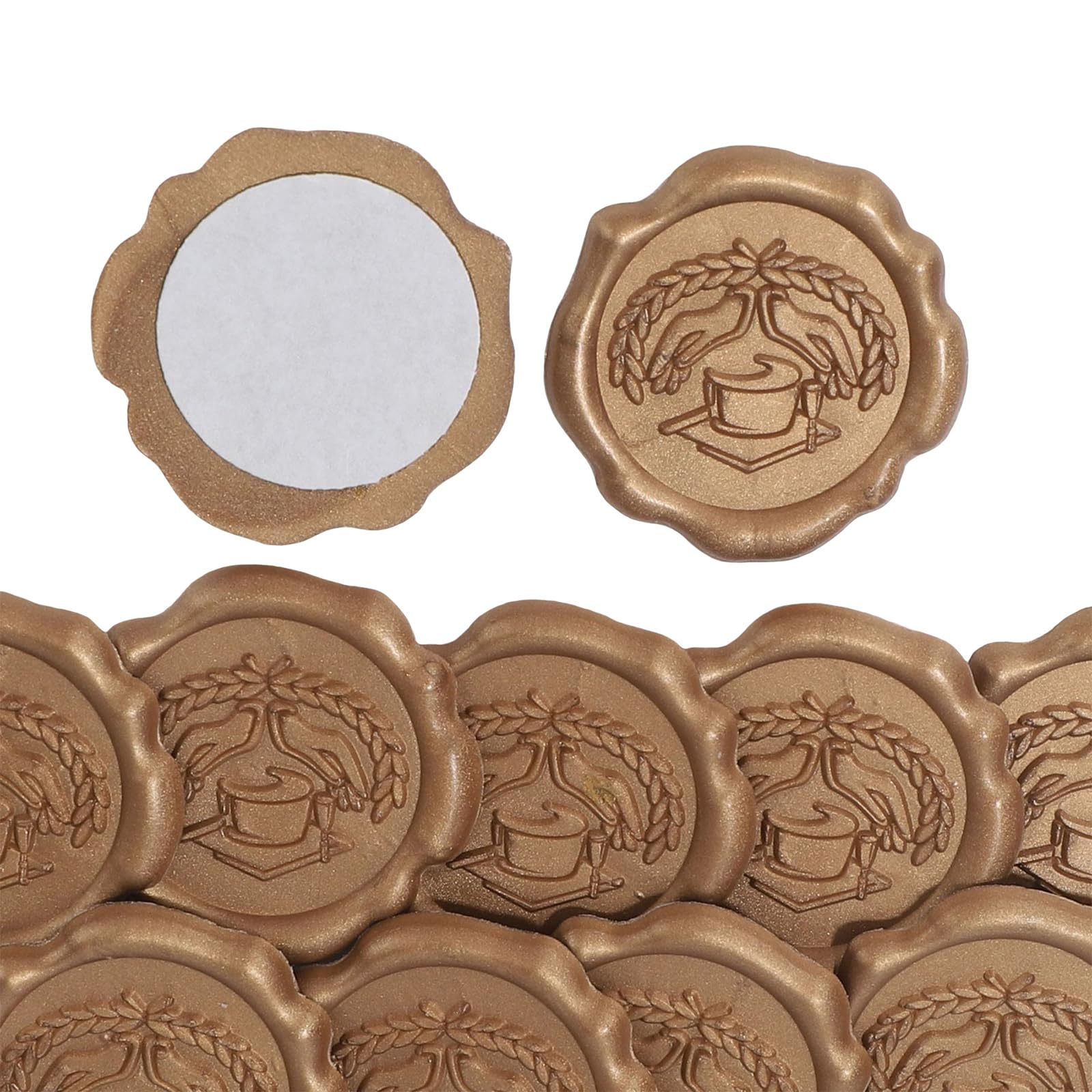 Nucelit 10 Pcs Graduation Waxed Seal Sticker Graduation Caps Envelope Seal Sticker Party Supplies for Invitations Cards Waxed