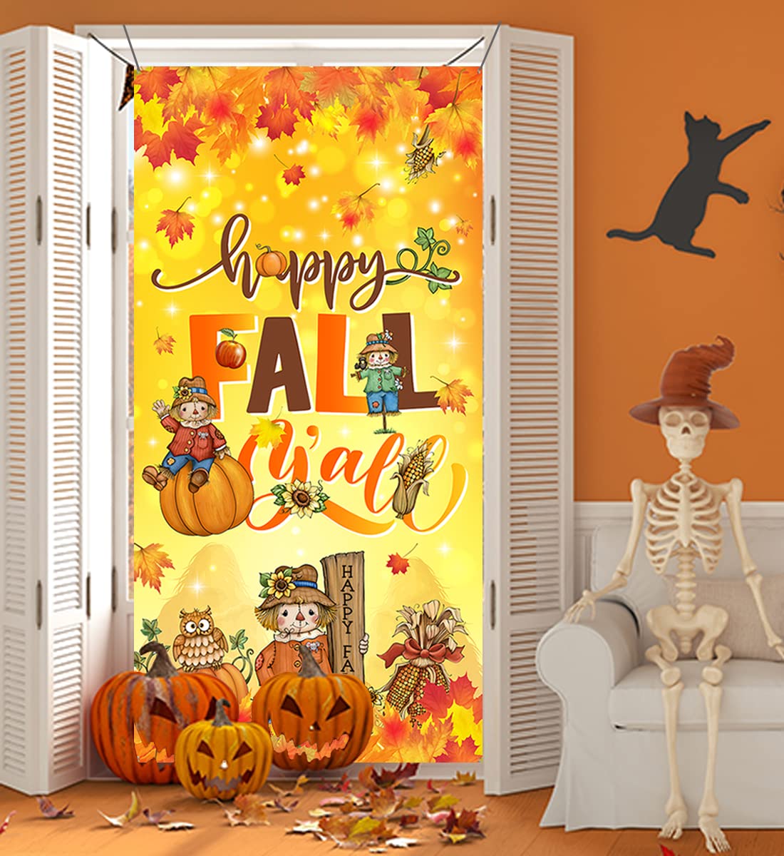 Panneau de bienvenue « Happy Fall Y'all » pour porche avant