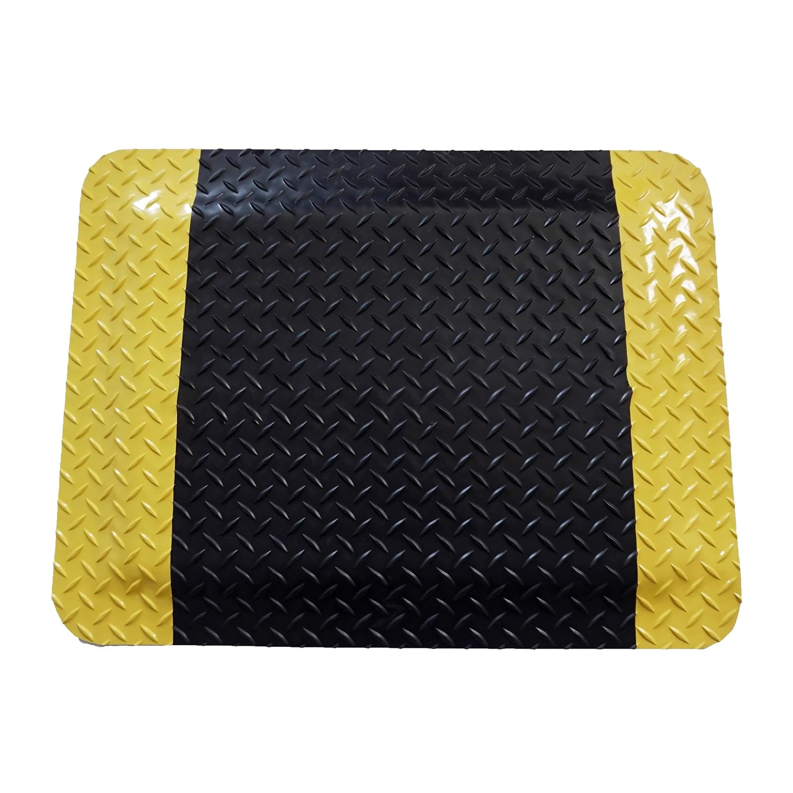 CAFIEDR Heavy Duty Diamond Sponge Industrial Anti-Fatigue Floor Mat,Ergonomic Workplace Mat,Non-Slip Waterproof Mats For Commercial Industrial Work.Yellow-60x70cm