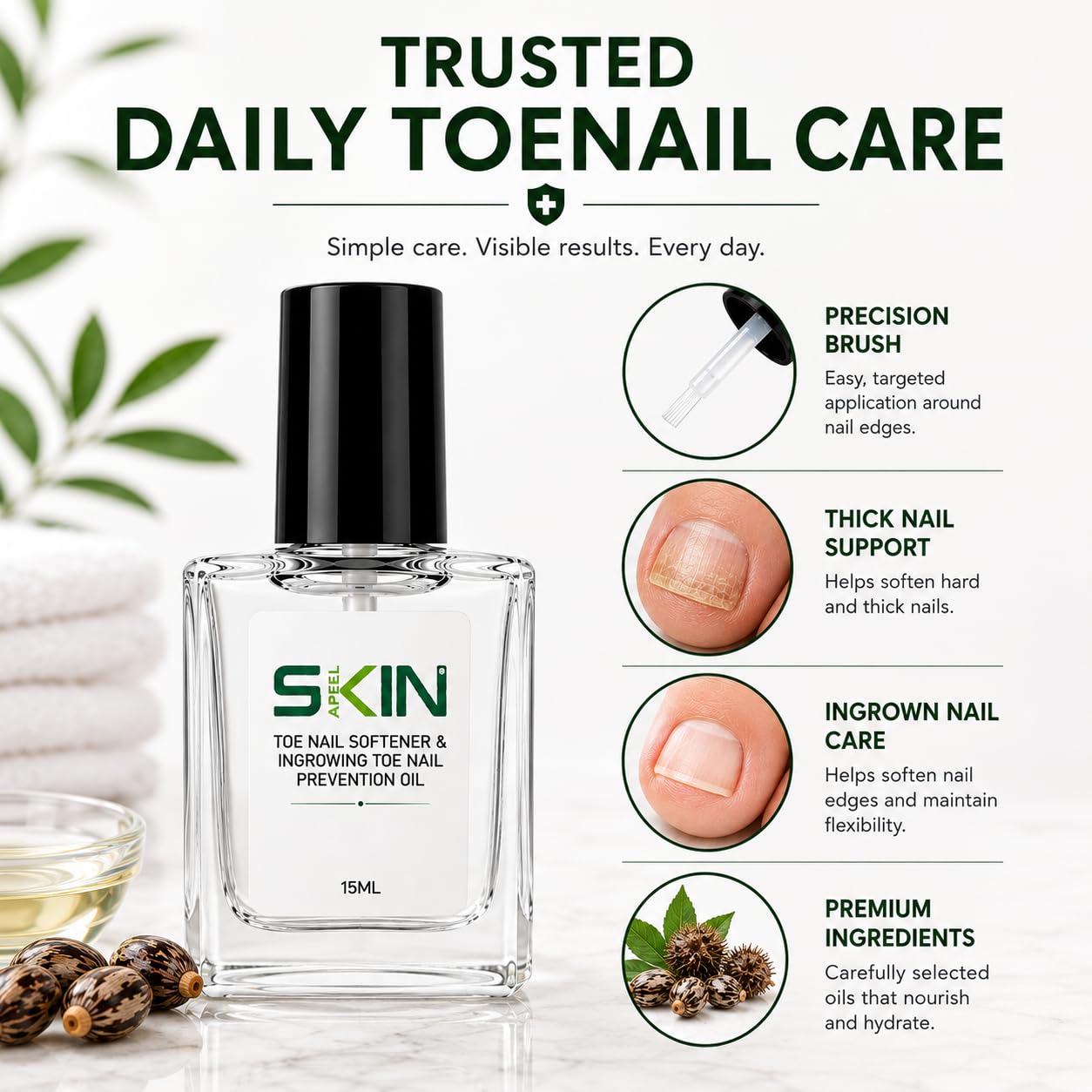 Olejek Do Paznokci I Skórek Skinapeel - 15 Ml | Zmiękczanie Twardych I Pielęgnacja Wrastających | Wzmacniający Olejek Do Manicure I Pedicure | Odżywcze Olejki Do Paznokci