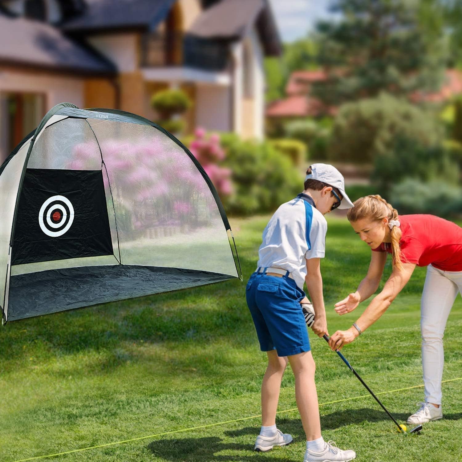 TUSY Golf Net Golf Hitting Nets Training Aids Golf Nets for Backyard Driving Range Chipping Practice with Target Sheet Carry Bag for Indoor & Outdoor Sports : Sports & Outdoors