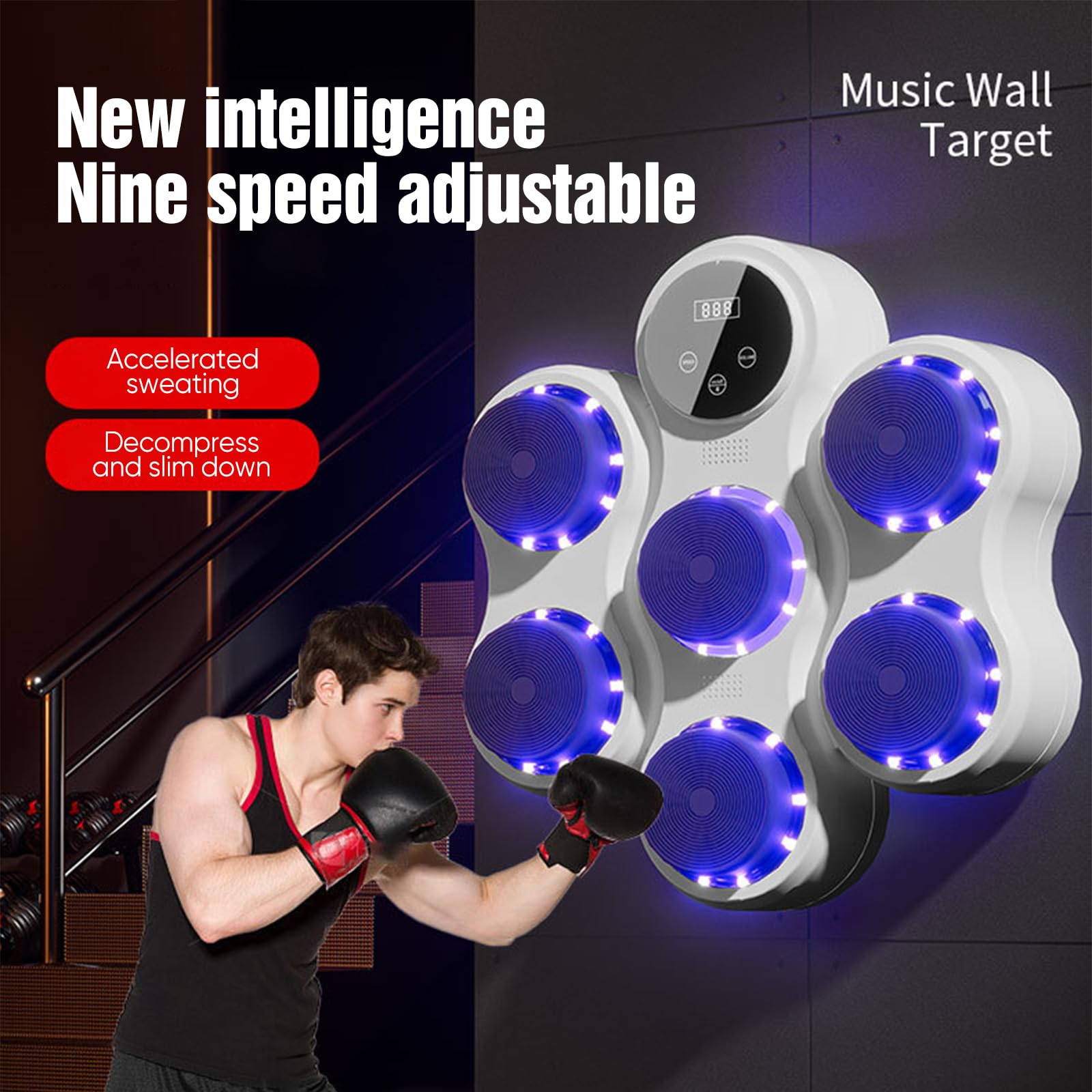Macchina Da Boxe Intelligente Bluetooth Per Bambini: 9 Velocità, Luci LED E Guanti Inclusi!