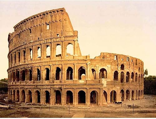 Vintage Exterior Coliseum Roma Italia Landmark Viajes Sin Marco Arte de Pared Póster Impreso Decoración del Hogar Premium