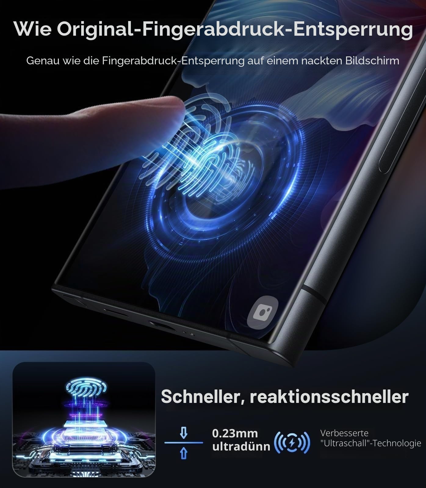 UltraGlass Unbreak TOP 9H+ Panzerglas Schutzfolie für Samsung Galaxy S24 Ultra [Militärqualität, bruchsicher und langlebig] S24