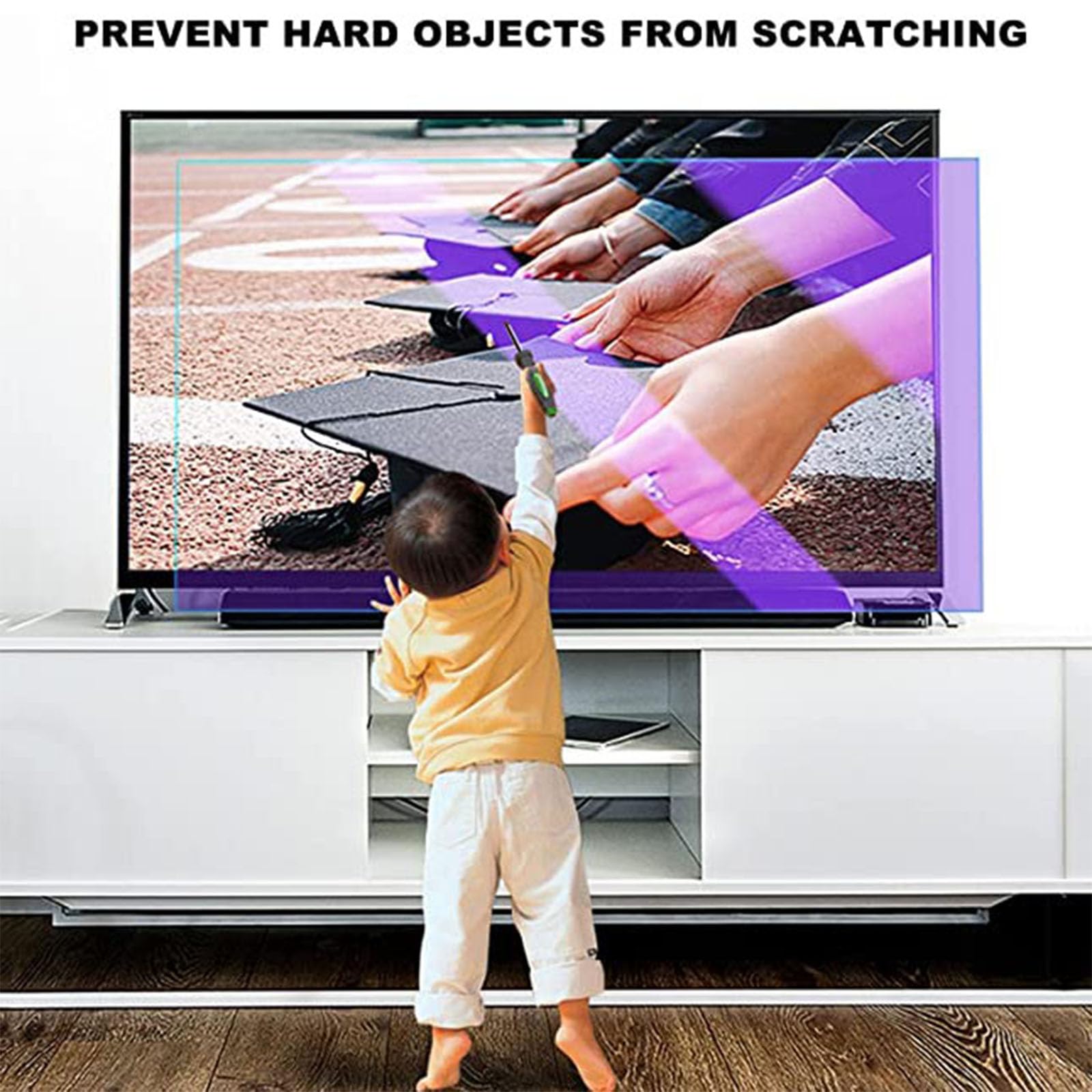 Protezione schermo TV filtro anti graffi, Pellicola protettiva for schermo TV da 32-47 pollici, blocco della luce blu, riduzione dell'abbagliamento(32 in 704 X 395mm)