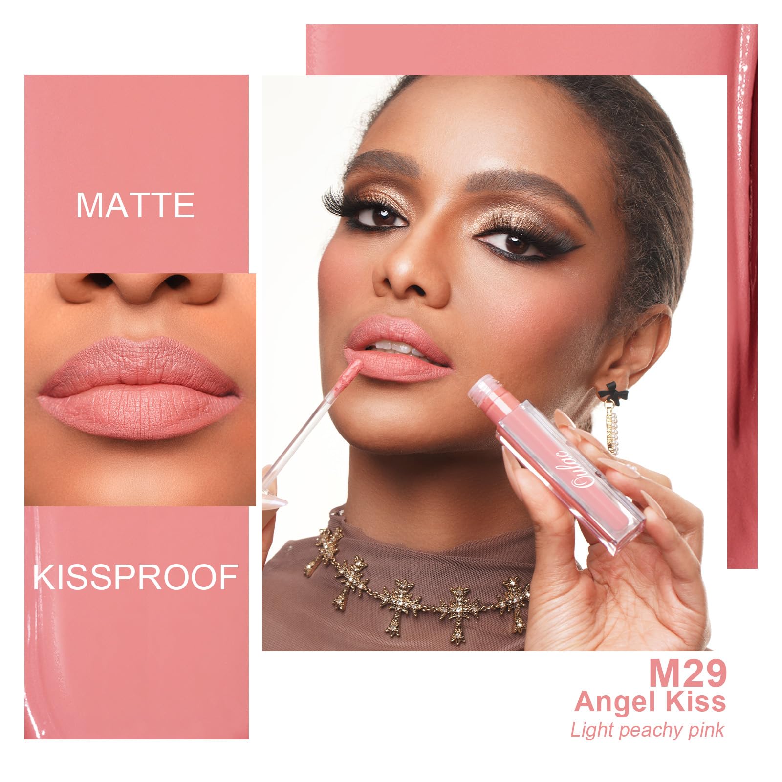 Oulac Matte Pink Lipstick for Women Liquid Lip Stick Long Lasting Lip Stain, High Impact Lipcolour - Image 2
