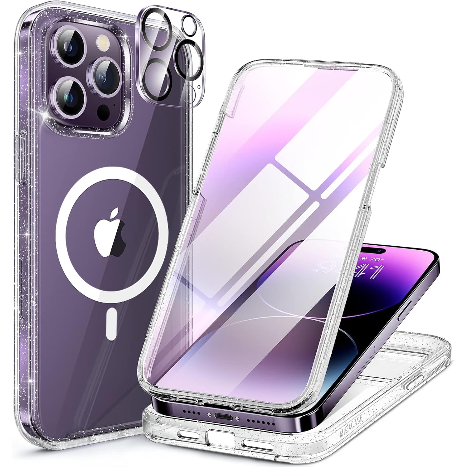 Miracase Magnetic Case for iPhone 17 Case, [Bubble Free] Built-in Glass Screen Protector+ [New Camera Control Button], Full Body Bumper Compatible with MagSafe, Drop Proof 17 Cover,6.3-inch (Black) — view 96