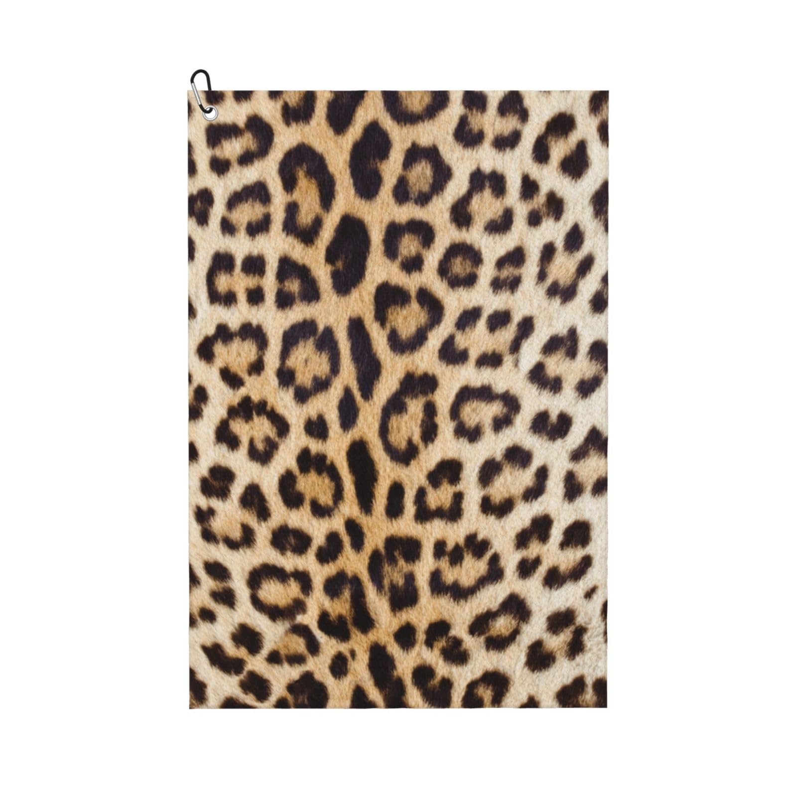 Hnnkloy Leopard Print, 16x24 in Portable Waffle Golf Towels with Carabiner Clip for Golf Bag