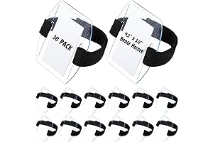 Black 30 Pack Armband ID Arm Badge Holder Card Case