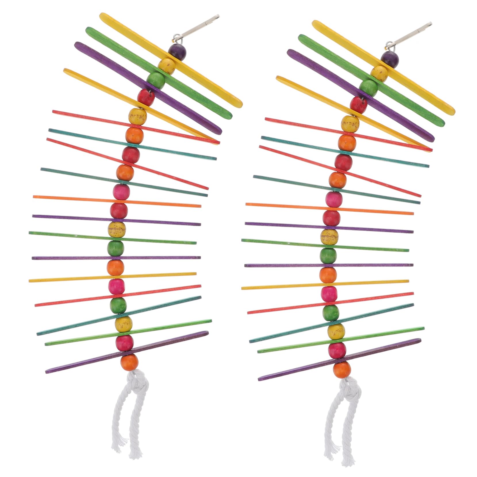 Sosoport Bird Swing Toy Set 2 Pcs Parrot Chewing Toys Bird Ladder Parrot Swing for Parakeet Conures