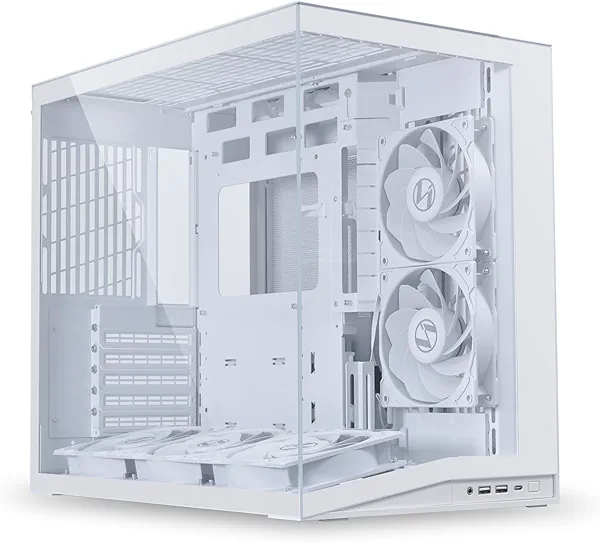 LIAN LI O11D MINI V2 Flow | Compact ATX Mid-Tower Airflow Computer Case | Panoramic View | High-Performance Airflow | Includes 5 x 120mm Reverse Blade Fans | Cable Management | White (O11DMIV2FW)