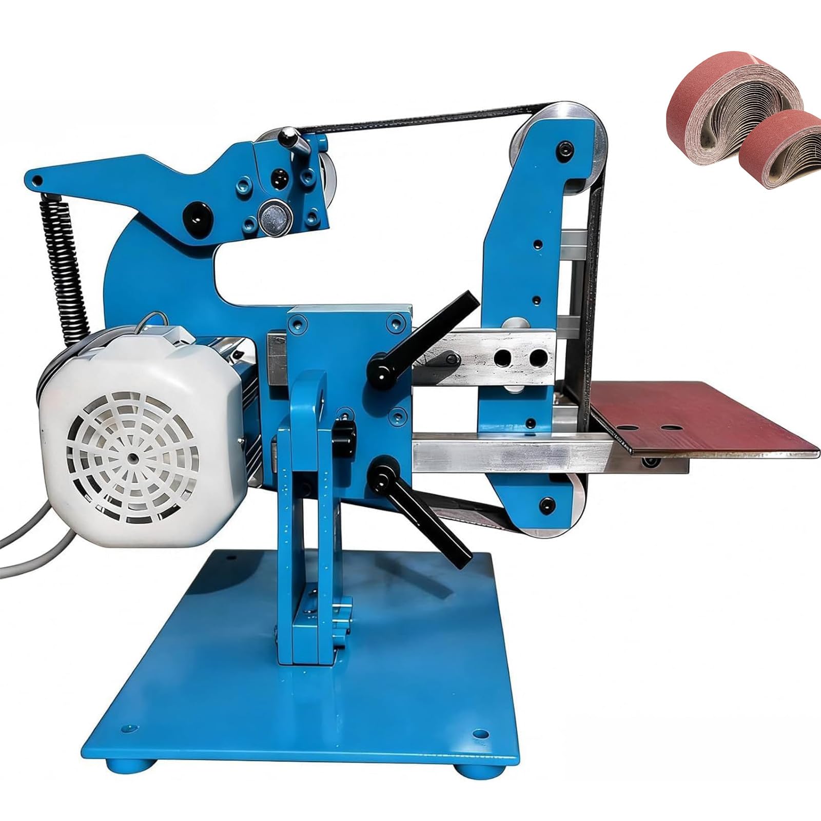Eoweiot 750W Electric Belt Sander, 915x50mm Polishing Grinder,Forward/Reverse Rotation, Thick Steel Plate for Wood and Metal Working