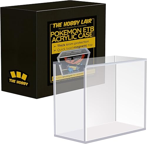 Elite Trainer Box - Funda acrílica | The Hobby Lair Deluxe Case compatible con Pokemon ETB | Magnética fácil carga superior | Protección gruesa de