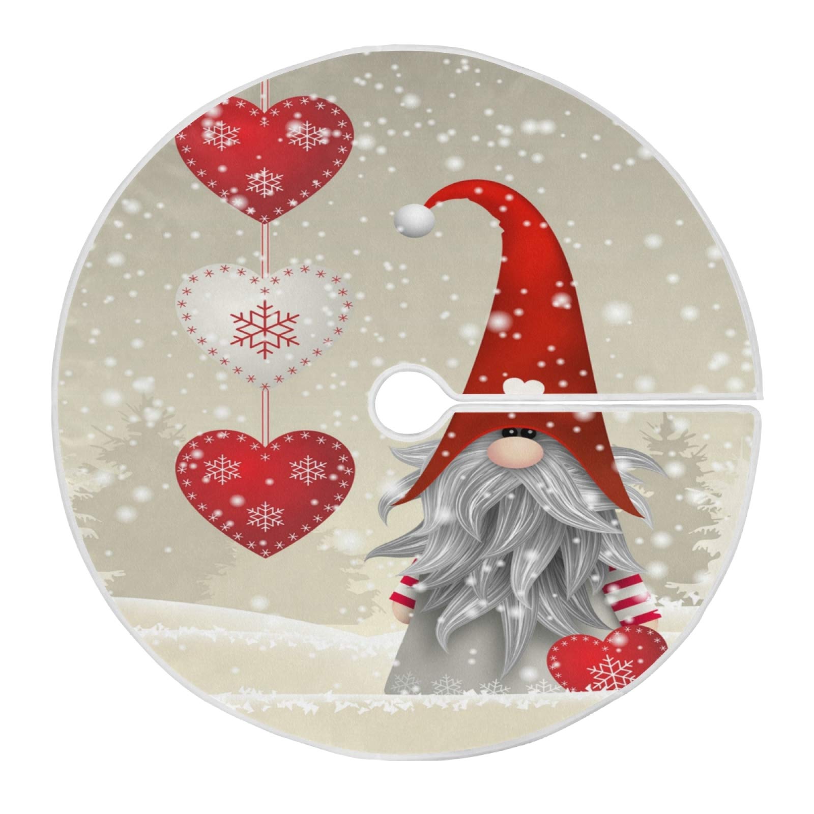ALAZA Christmas Tree Skirt Decoration,Small Mini Tree Skirt Ornament 35.4 Inch with Christmas Traditional Gnome Tomte for Christmas Party Holiday Home