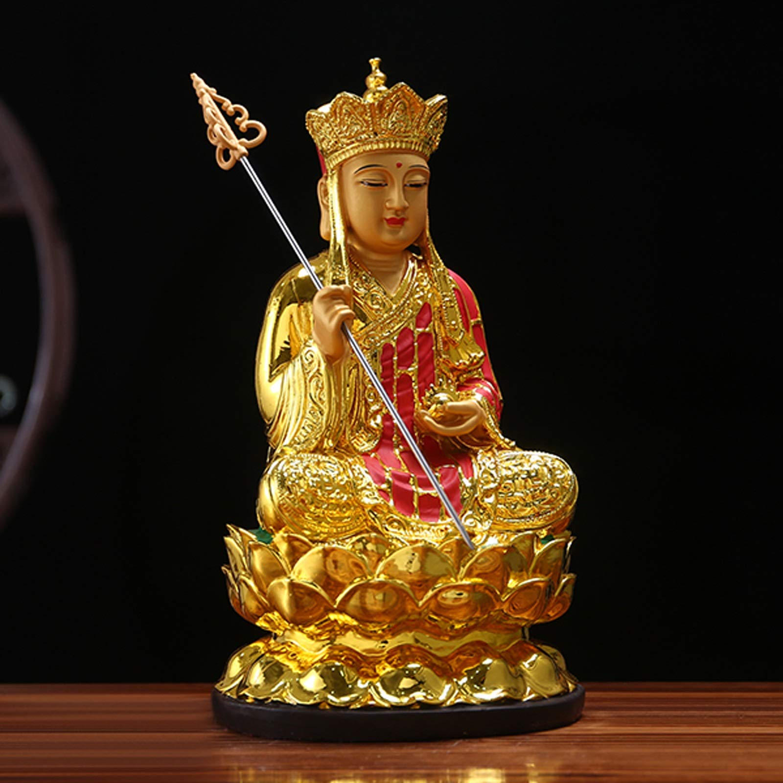 Statue di Buddha Ornamenti di Buddha stile cinese for garantire la sicurezza Feng Shui Decor Decor Statue da collezione Figurine da collezione 11.8 pollici Buoni regali fortunati Decorazione Feng Shui