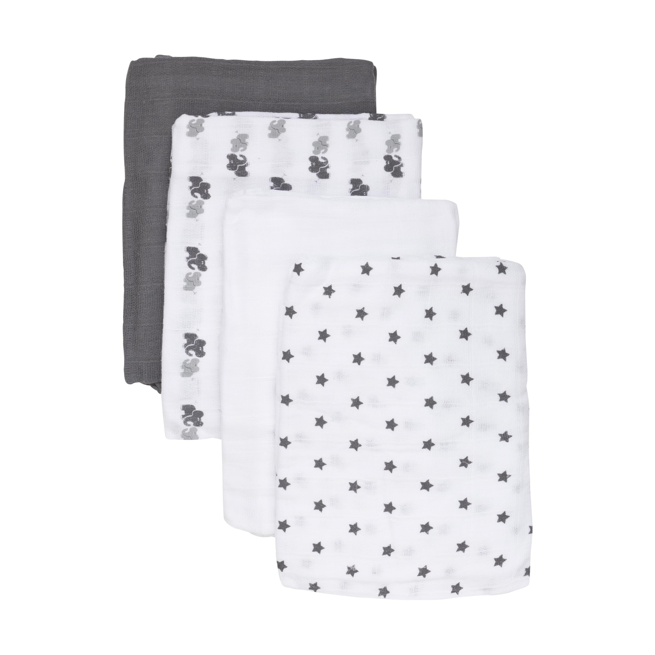 Care Baby Spucktücher aus 100% Baumwolle (4er Pack), Steen Grijs (146), Eén maat