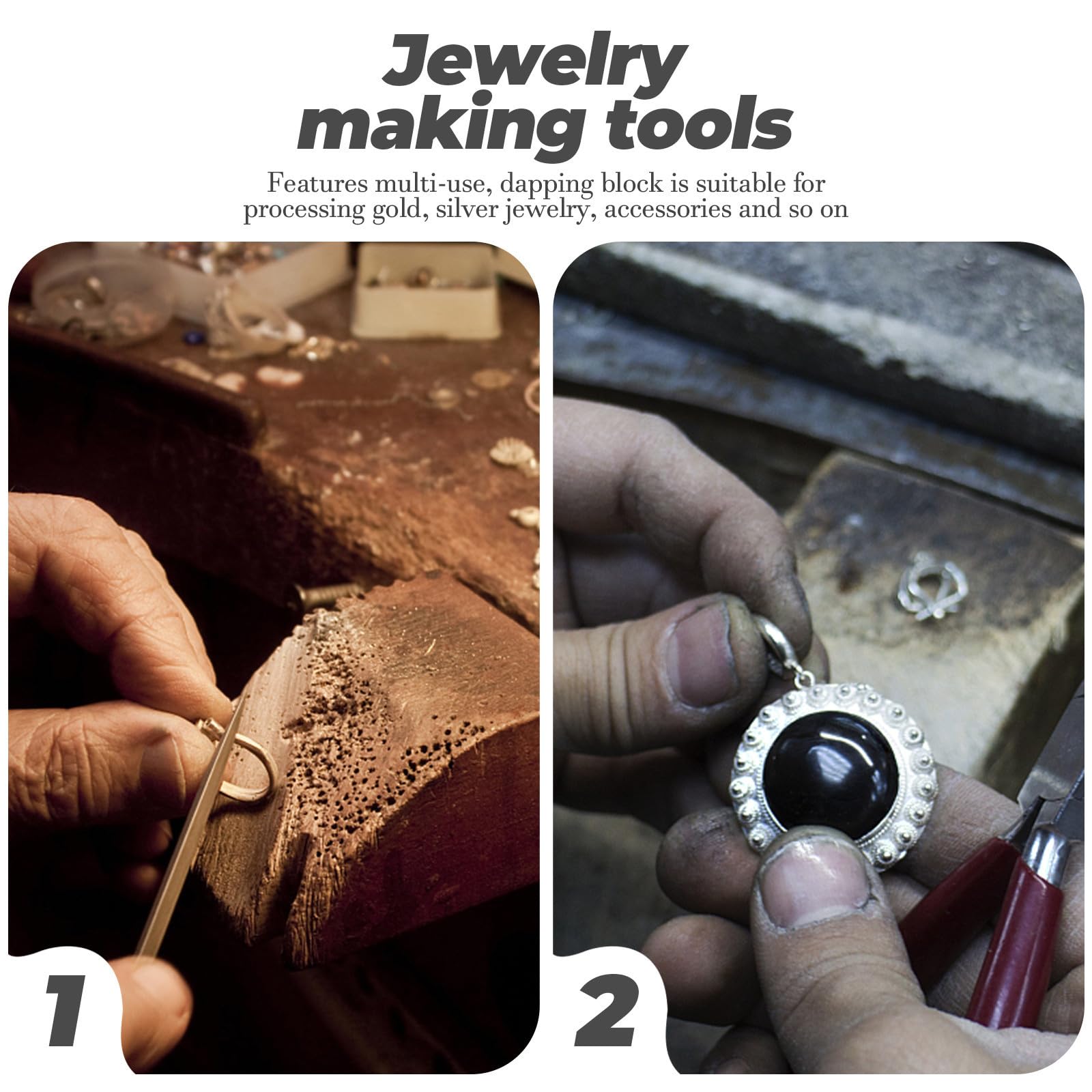 TIDTALEO Herramienta de Metal para Joyería Forma de Campana, Superficie Lisa y Fácil de Usar, Adecuado para Joyería de Plata y Oro en Uso Profesional y Bricolaje