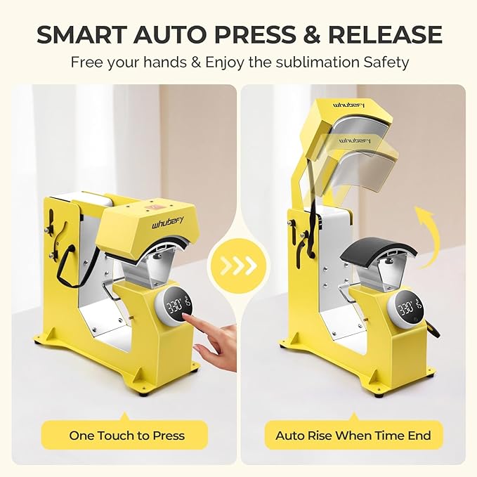 Termofijadora Automática 3 en 1 para Gorras Whubefy con 3 Platillos miniatura 3