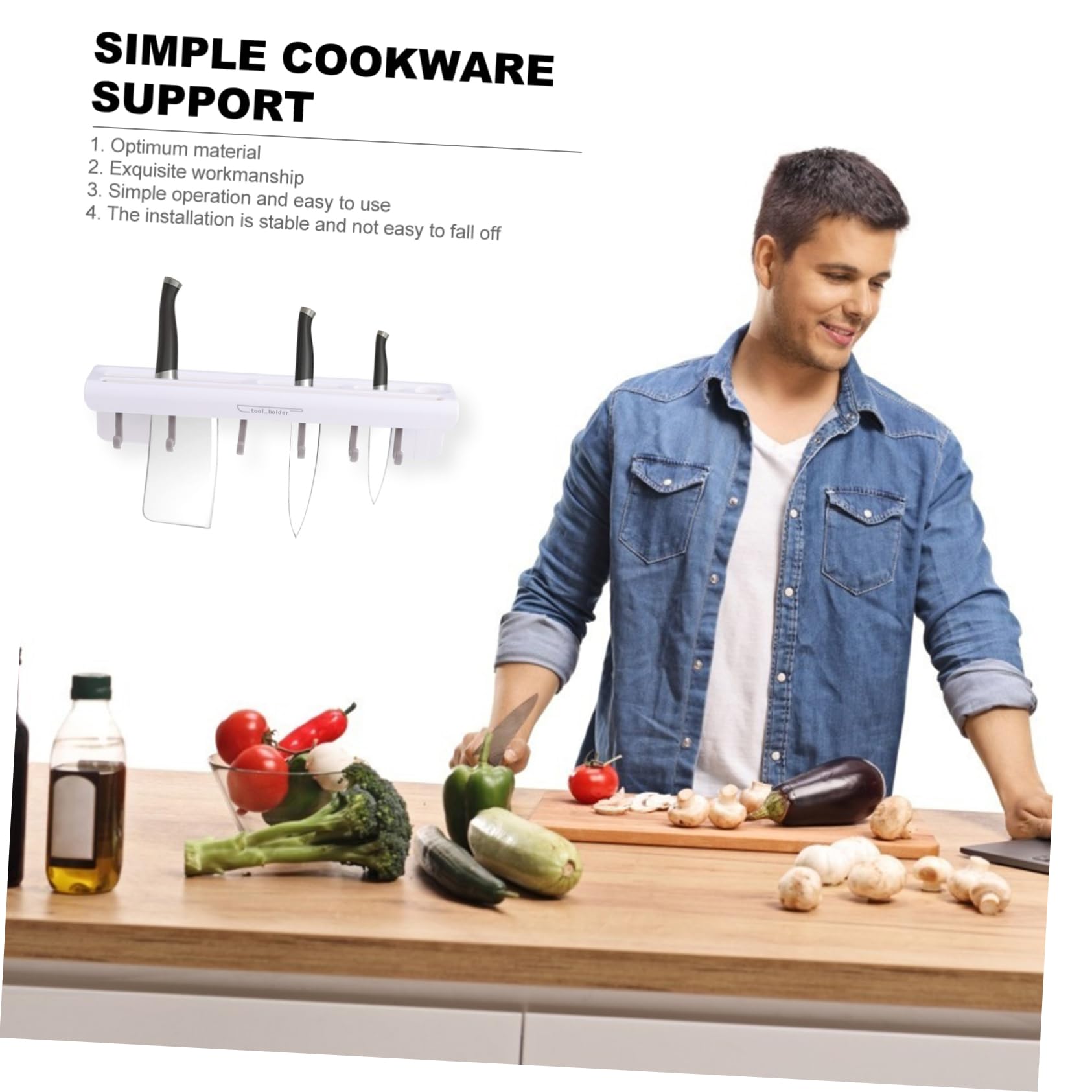 FELTECHELECTR Cookware Storage -mounted Cookware Shelf Cutlery Holder Modern Kitchen Organizer White