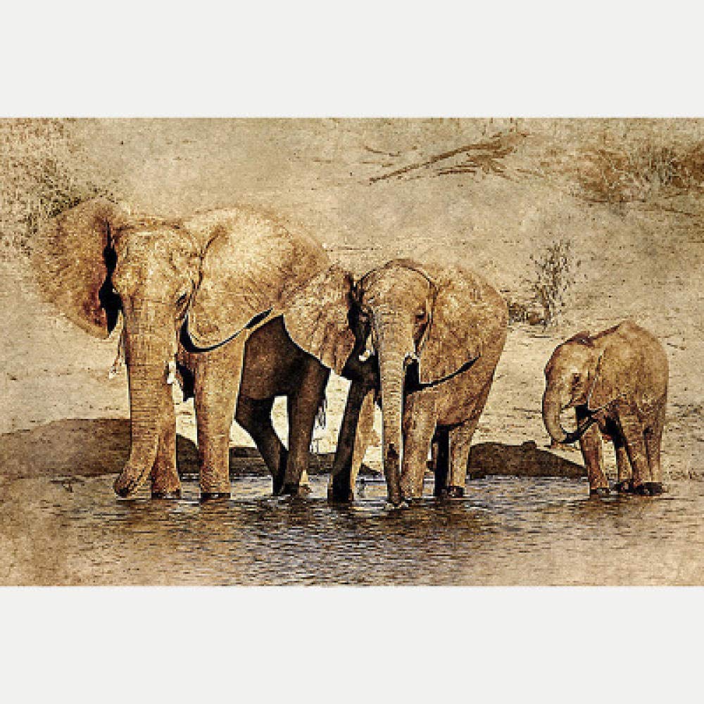 Diamant peinture bricolage éléphant 5D kit mosaïque broderie strass carré 50x65cm
