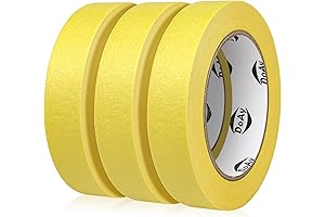 High-Adhesion Yellow Masking Tape 1 Inch Wide -3 Pack Smart Tape,270FT -For...