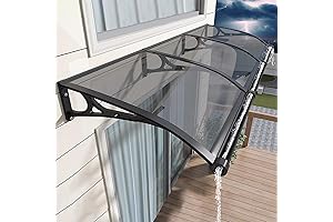 Awning for Door Entrance, Awnings for Doors, Polycarbonate Cover Outdoor Front Door...
