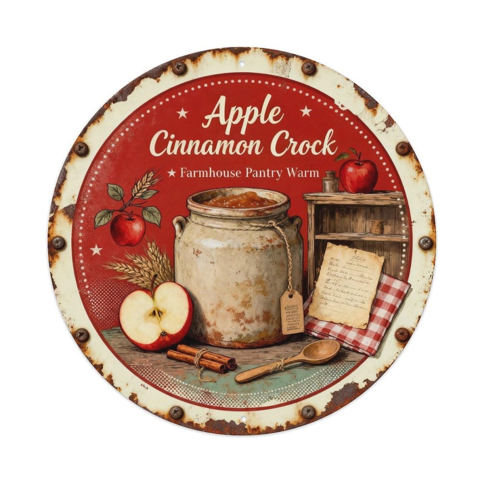 Apple Cinnamon Crock Metal Tin Sign Plaque