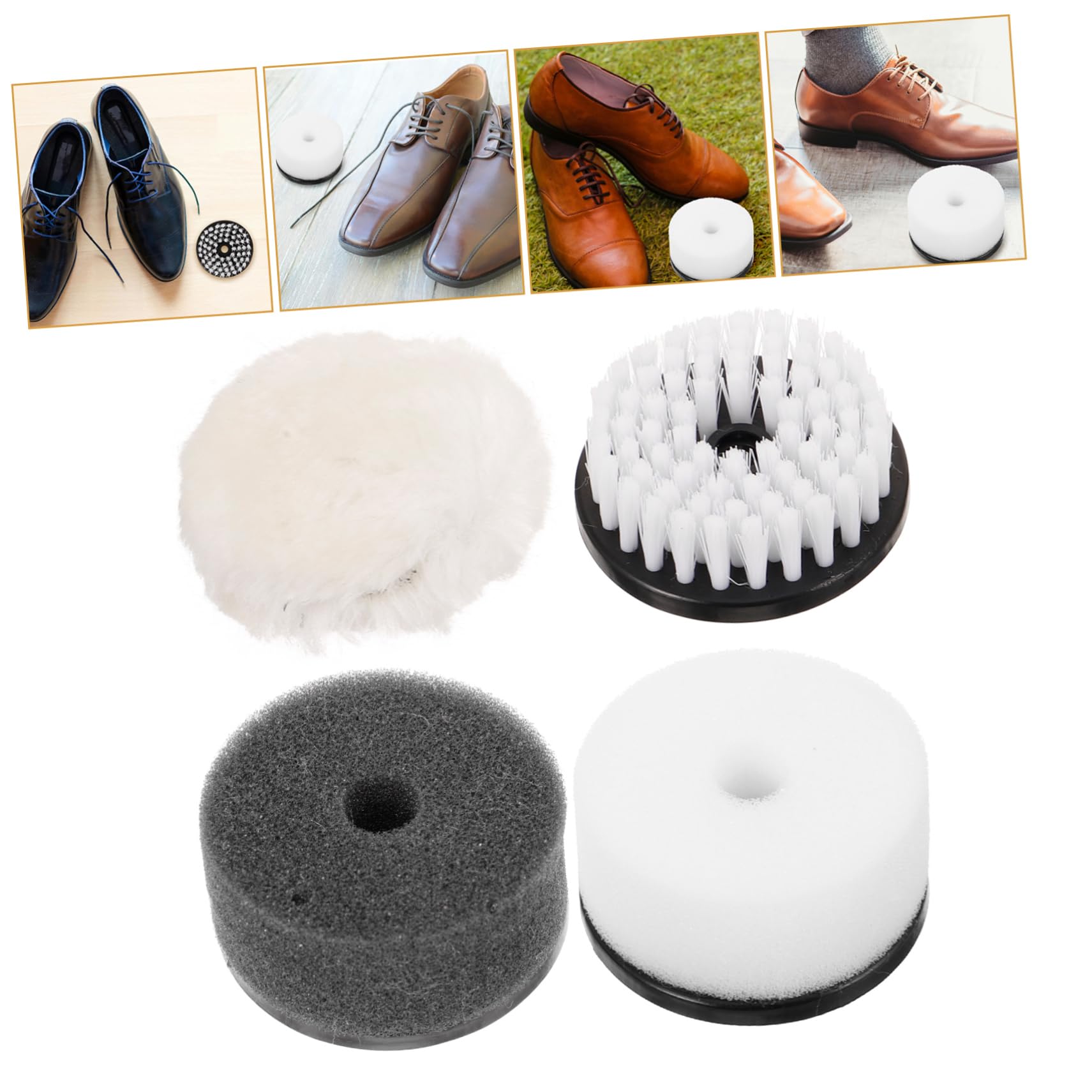 FRCOLOR 3 Sätze Polierbürstenstaubentfernung Für Polierpolster Polieren Puffing Pflege Reiniger Schuh Zum Reinigen Stiefel Wildleder Schuhbürste Schwamm 4 Stück * 3