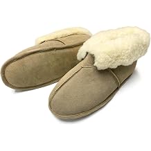 LEATHER UNLTD Men's Sheepish Grin Slippers - Soft Sole Genuine Sheepskin Ankle Boots- Breathable & Moisture-Wicking Technology for Dry Feet- Versatile Wear