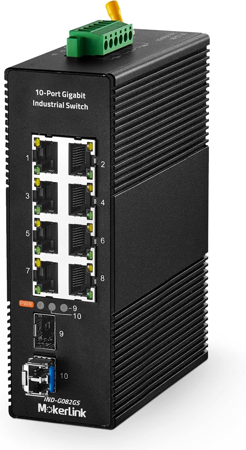 Buy MokerLink 8 Port Gigabit Industrial DINRail Switch, 2 SFP