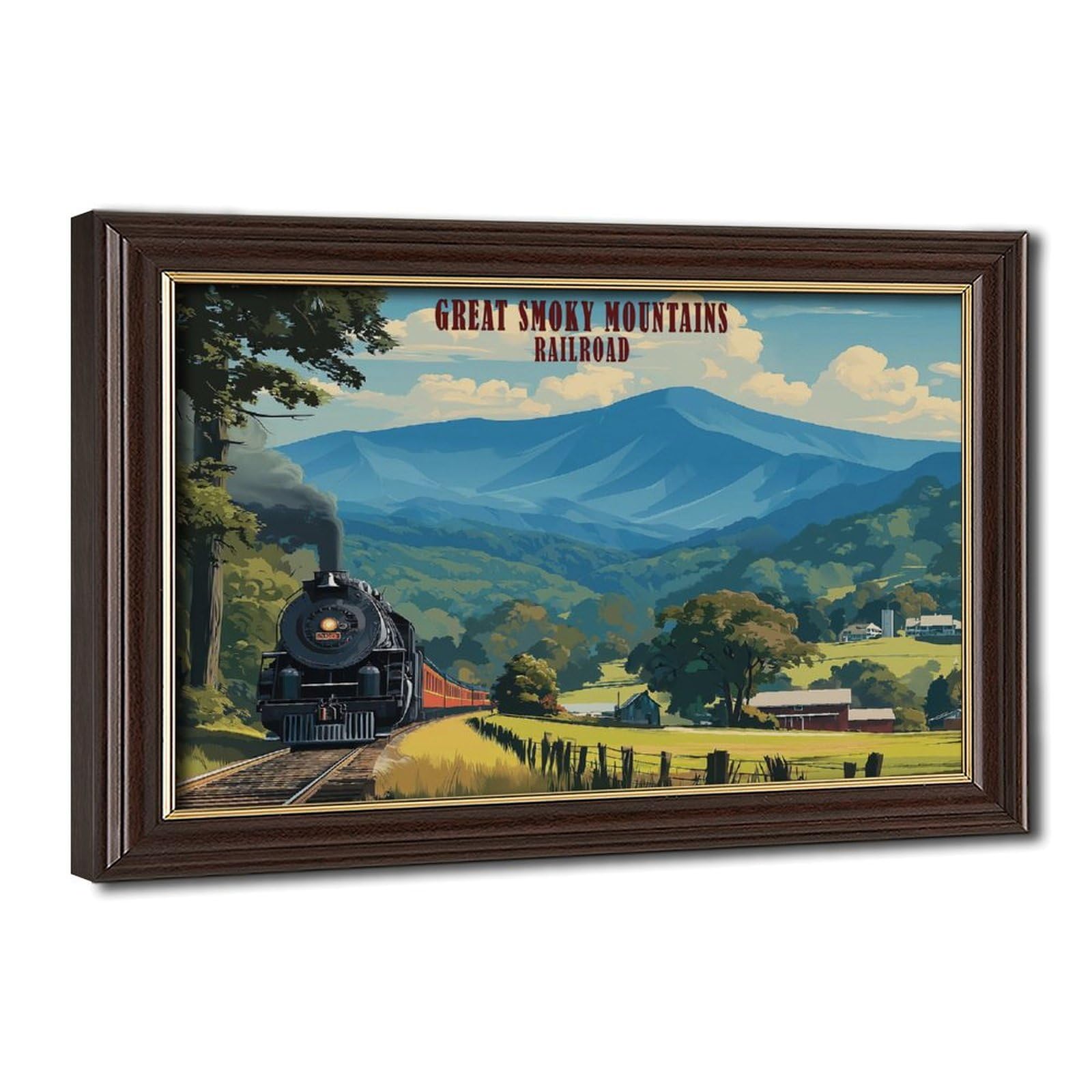 Bareronor Great Smoky Mountains Railroad Canvas Poster Bedroom Decor Landscape Office Room Decor Gift 20" L X 30" W