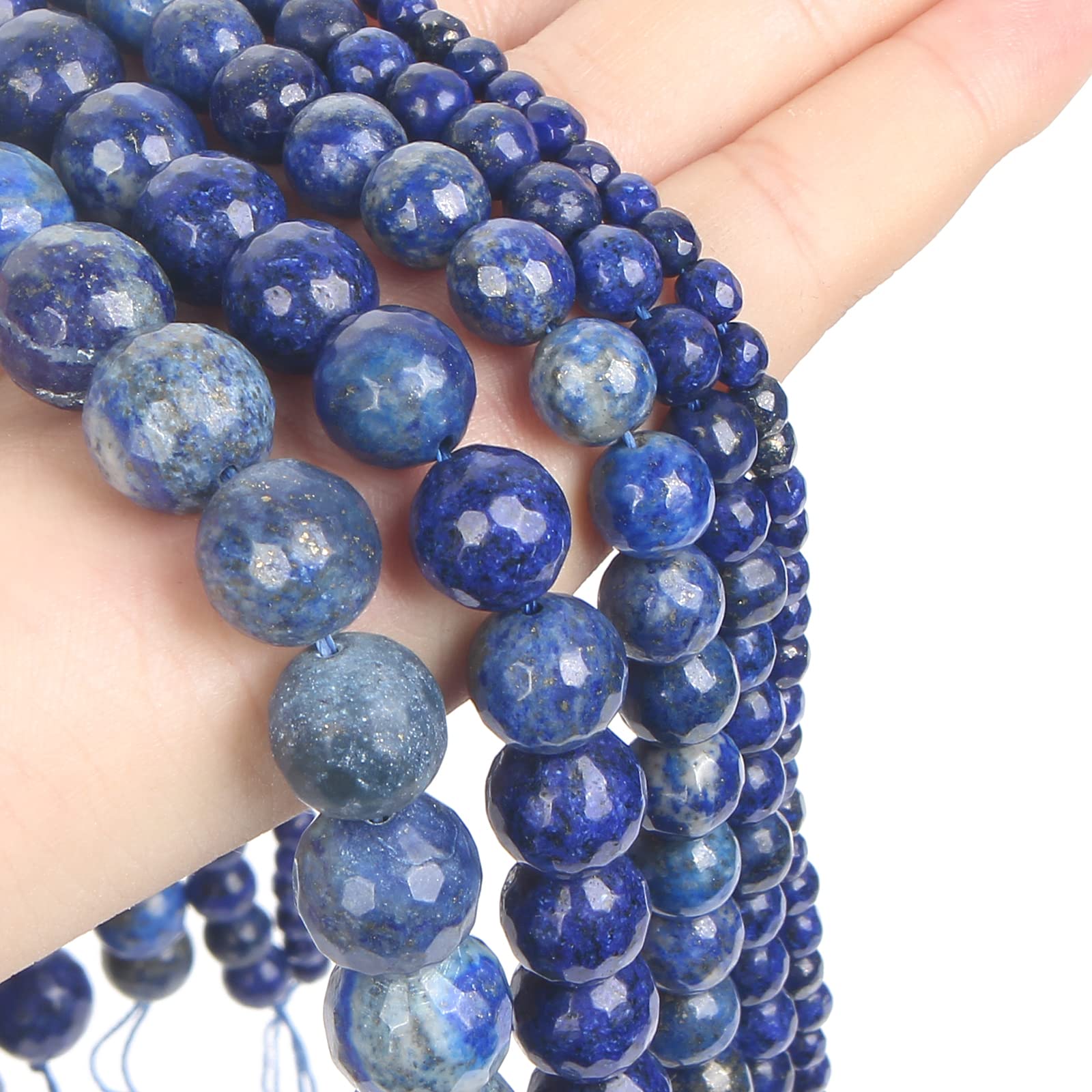 Perles Rondes En Lapis Lazuli – 10mm – Lot De 10 Perles