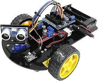 AZDelivery Smart Tracking Robot 2WD Kit DIY Learning Smart Robot Car Kit 2wd Ultrasonic Sensor Module Infrared Remote Control Starter Kit, including E-Book!
