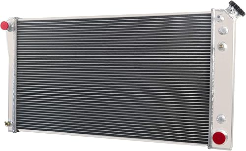 Rubivel Radiador de tractor compatible con 1992-1993 Buick Roadmaster 1991-1993 Chevy Caprice Oldsmobile 5.7L V8, radiador de aluminio de 3 filas