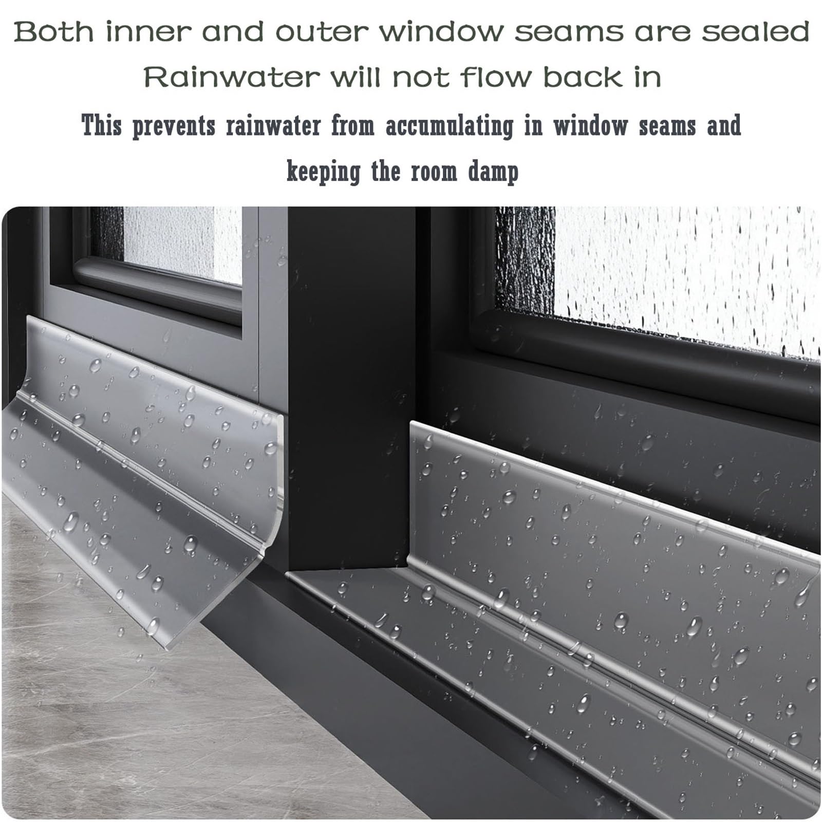 Barra deflectora de Lluvia autoadhesiva para Ventana, de Goma Blanca, de 25 a 45 mm de Ancho, 1 a 10 Unidades (Unidad de 45 mm). Protege el vehículo de la Lluvia y el Viento.
