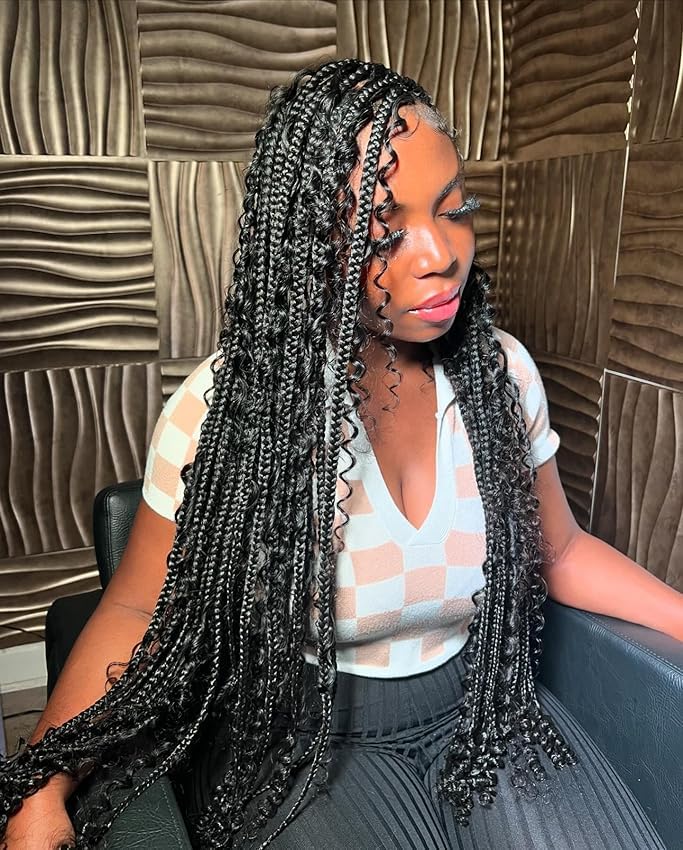 Human Braiding Hair for Boho Braids, 20 Inch Natural Black
