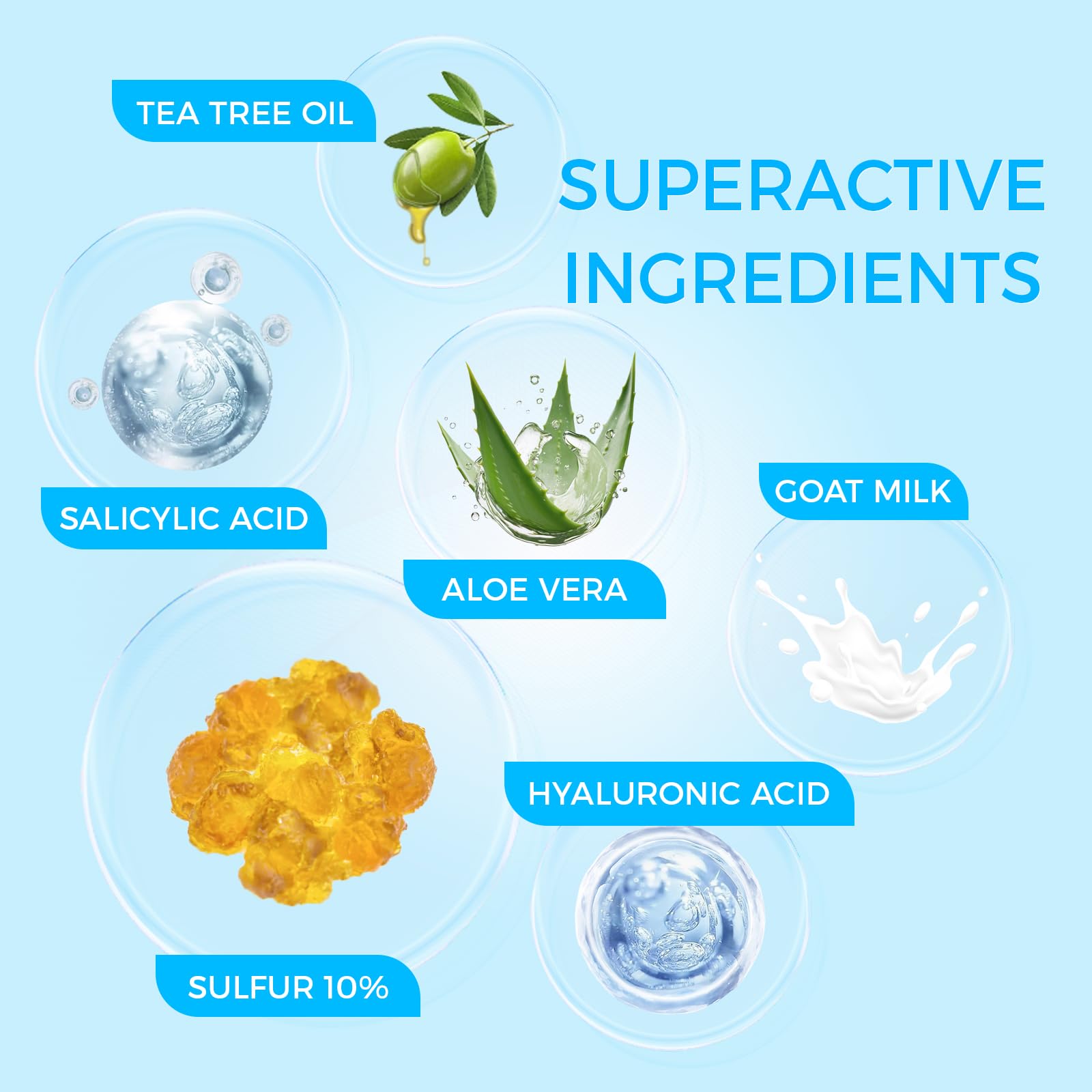 OUKEYA 10% Sapone Allo Zolfo, Sapone Viso Pelle Grassa, Acido Salicilico, Olio di Tea Tree, Aloe Vera, Antibatterico, Lenitivo, Pulizia Profonda, Riparazione Della Barriera Cutanea, 2 x 115g