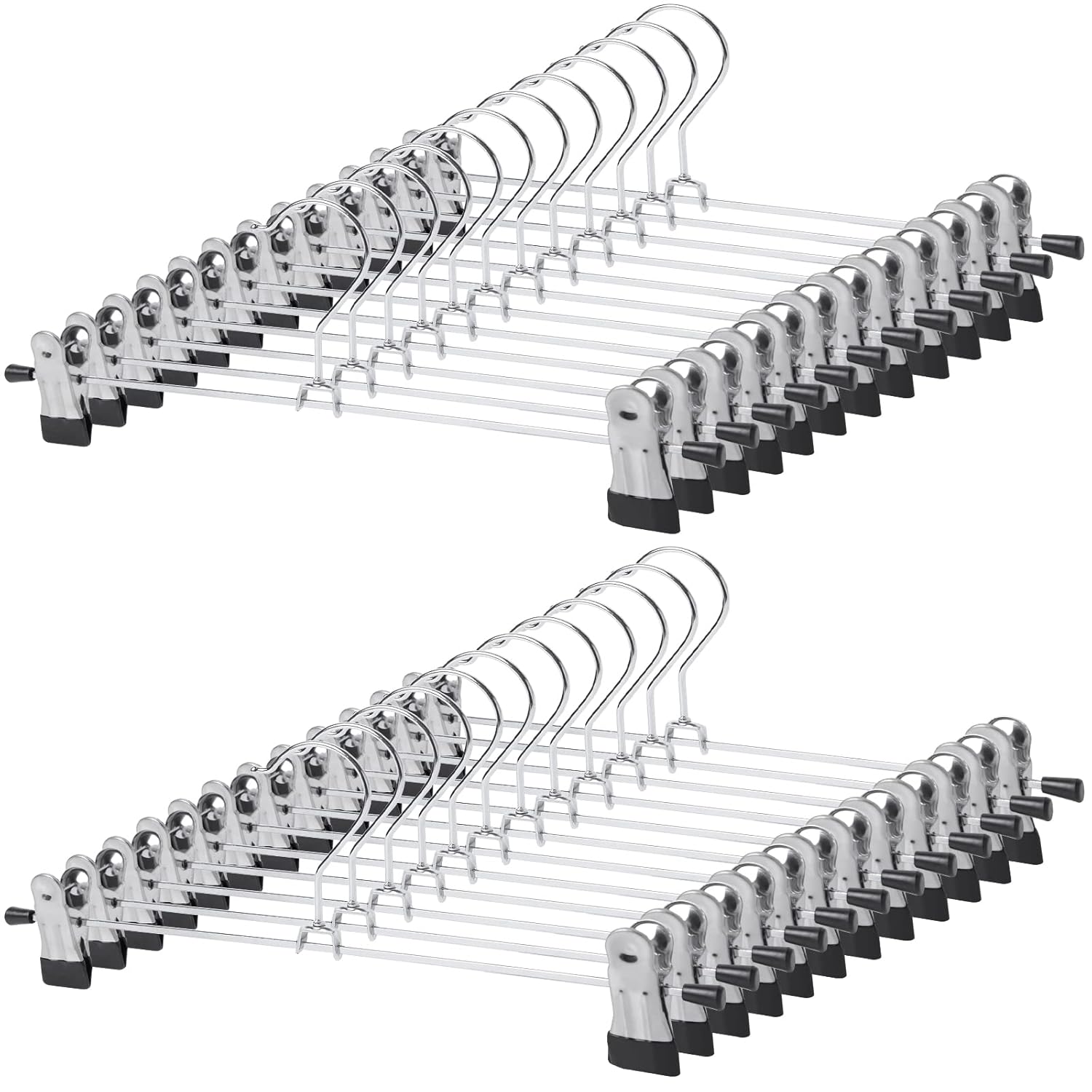 GoodtoU Pant Hangers, 30Pcs Pants Hangers with Clips Skirt Hangers