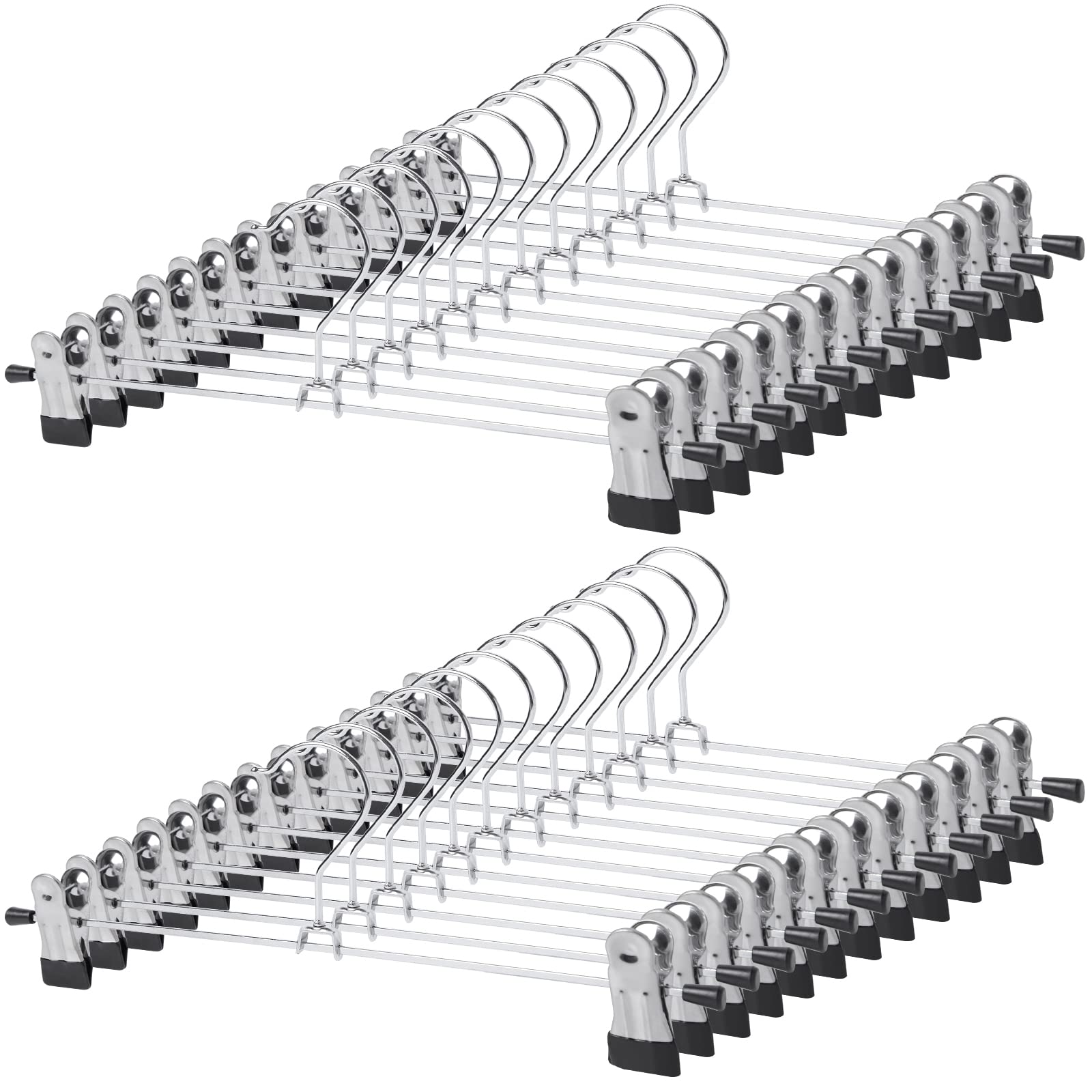 GoodtoU Pants Hangers, 30Pack Skirt Hangers with Clips Metal Hangers for Pants Clips Trouser Shorts Jeans