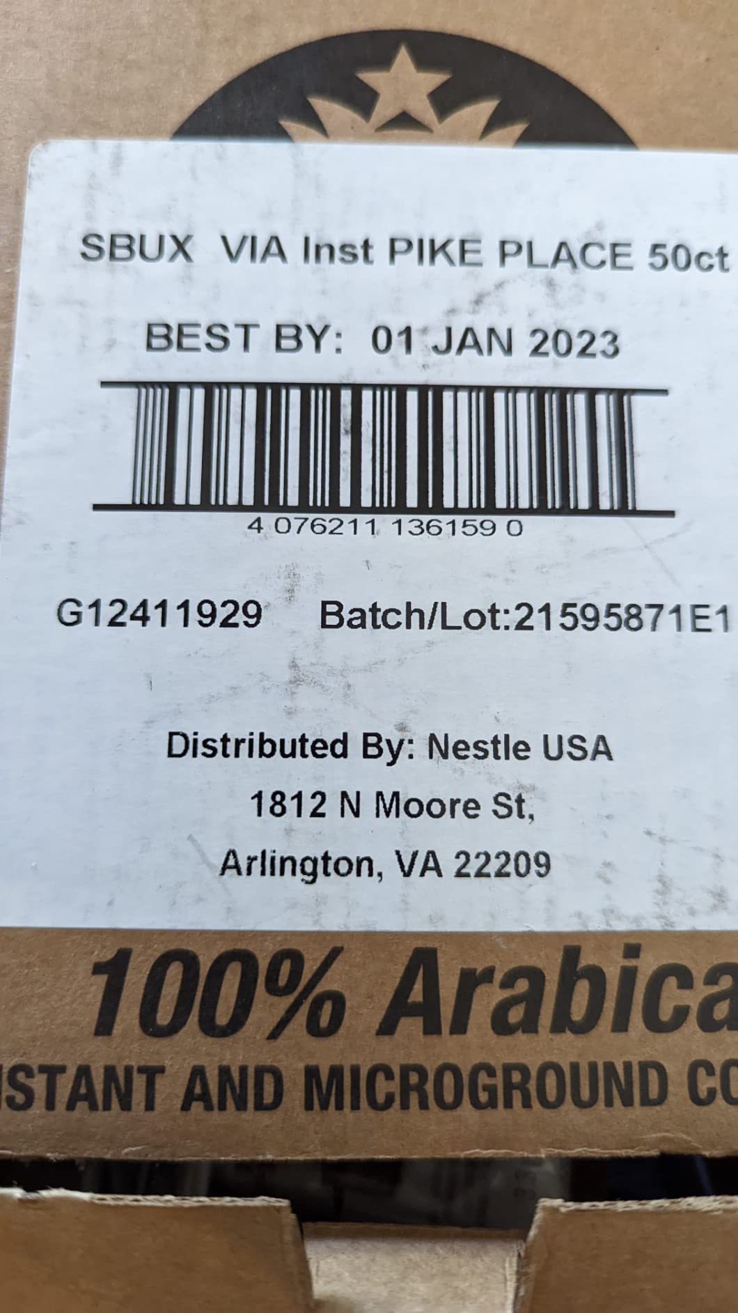 Starbucks VIA Instant Coffee—Medium Roast Coffee—Pike Place Roast—100% Arabica—1 box (50 packets) photo review