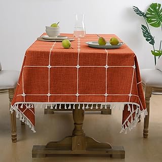 Softalker Fall Tablecloth Rectangle, Waterproof Linen Cotton Farmhouse T...