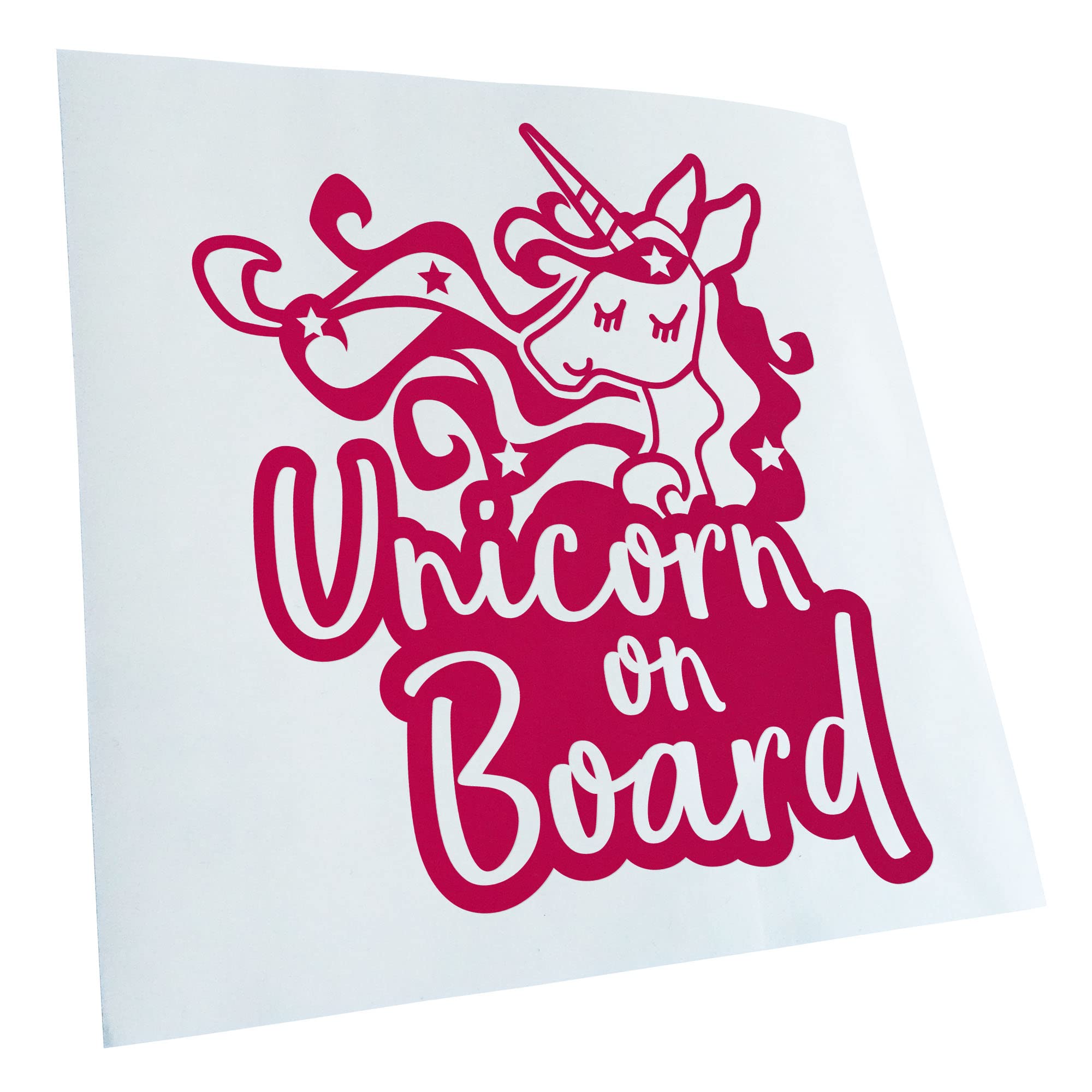 Kiwistar - Car Sticker - Unicorn on Board Unicorn - Pink - 40 x 33 cm - Rear Window Car Sticker Weatherproof for Car Truck Moped Truck - Sticker Exterior Self-Adhesive Tuning Accessories for Window
