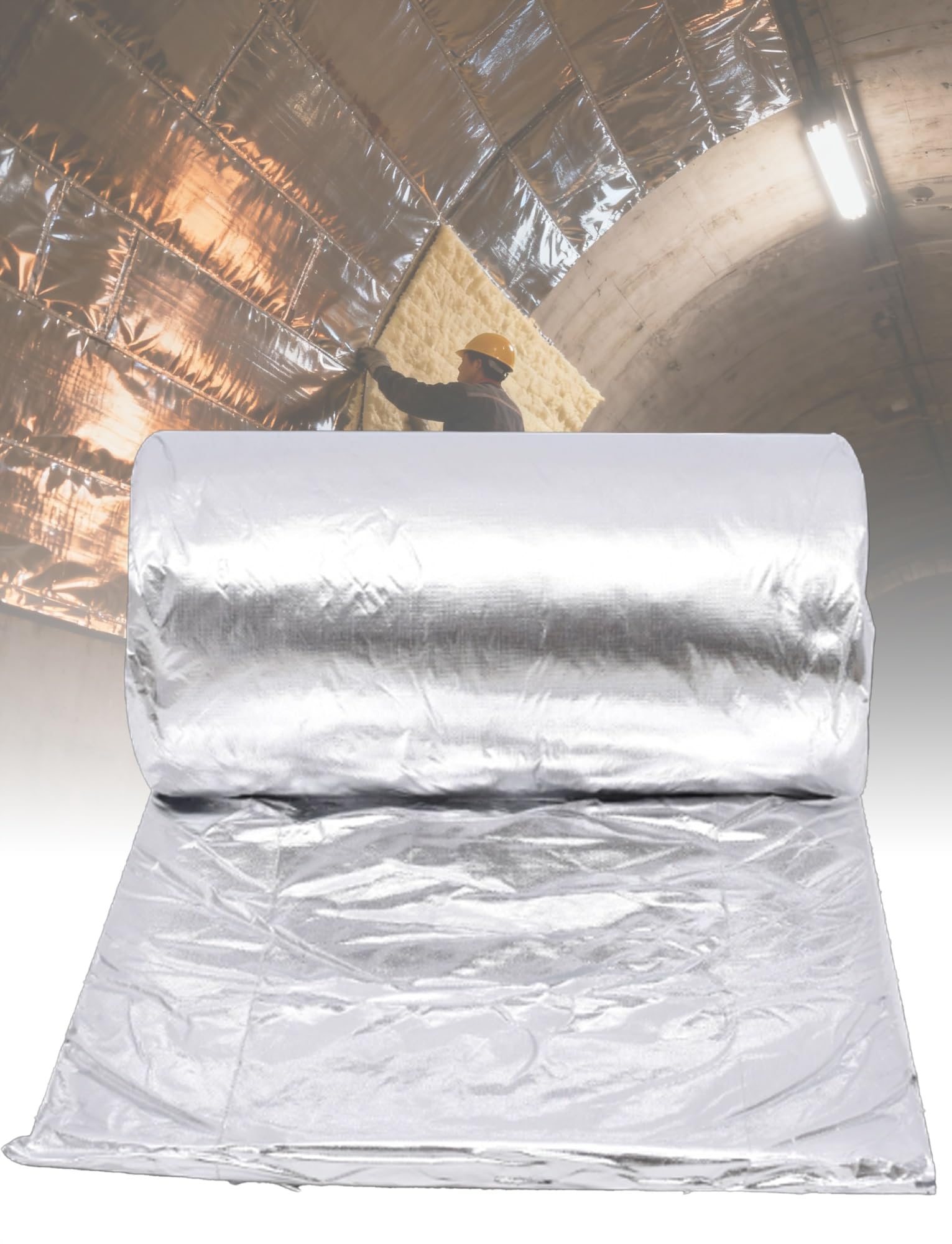 Manta aislante de fibra cerámica con barrera térmica de doble lámina para ahorrar energía, protección ignífuga en hornos, estufas y conductos
