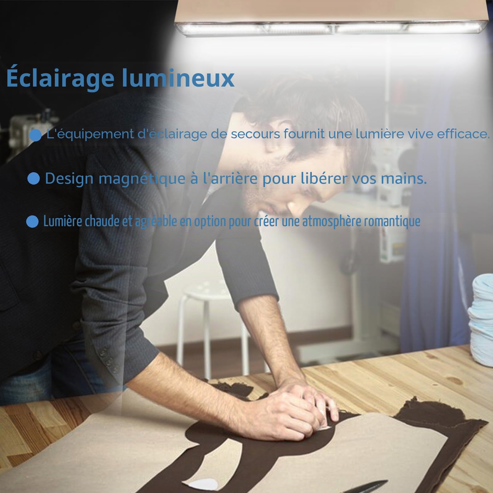 Eleganted Lampe de Camping magnétique Lumière de Tente extérieure 4000mAh USB Rechargeable Accessoires de Camping Portable Baladeuse LED pour Garage Camping, l'éclairage de Travail, Pêche