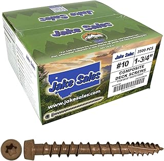 10 x 1-3/4" Rustic Cedar Composite Decking Screws. Exterior Coated, Pressure Treated and ACQ Lumber Compatible. Use T20 Torx/Star Dive Bit - Full Box ~2250 Screws