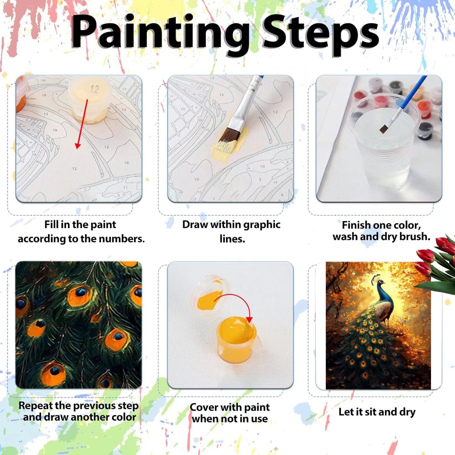 Pintar por Numeros Adultos pintar por numeros niños manualidades niños 10 años, DIY Pintar por Números de Pincel y Pintura acrílica Decoraciones para el Hogar Manualidades, sin Marco 60x80cm C-212