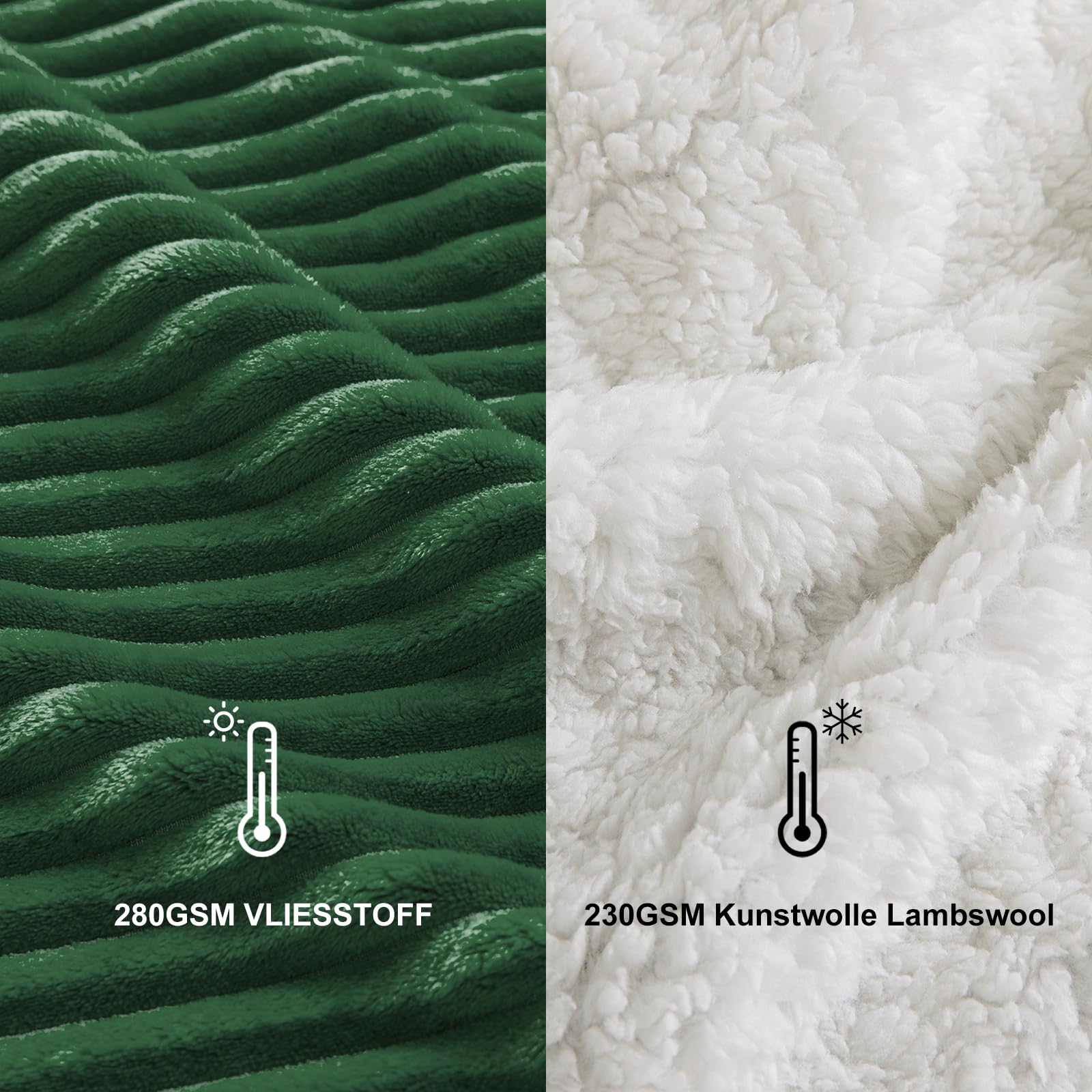 MIULEE Manta Sofá Manta Térmica Manta Cama Manta de Franela y Lana de Cordero Manta Polar Grande Suave Cálida Manta para Perro Siesta Habitación Manta Picnic 1 Pieza 150x200cm Verde Scuro
