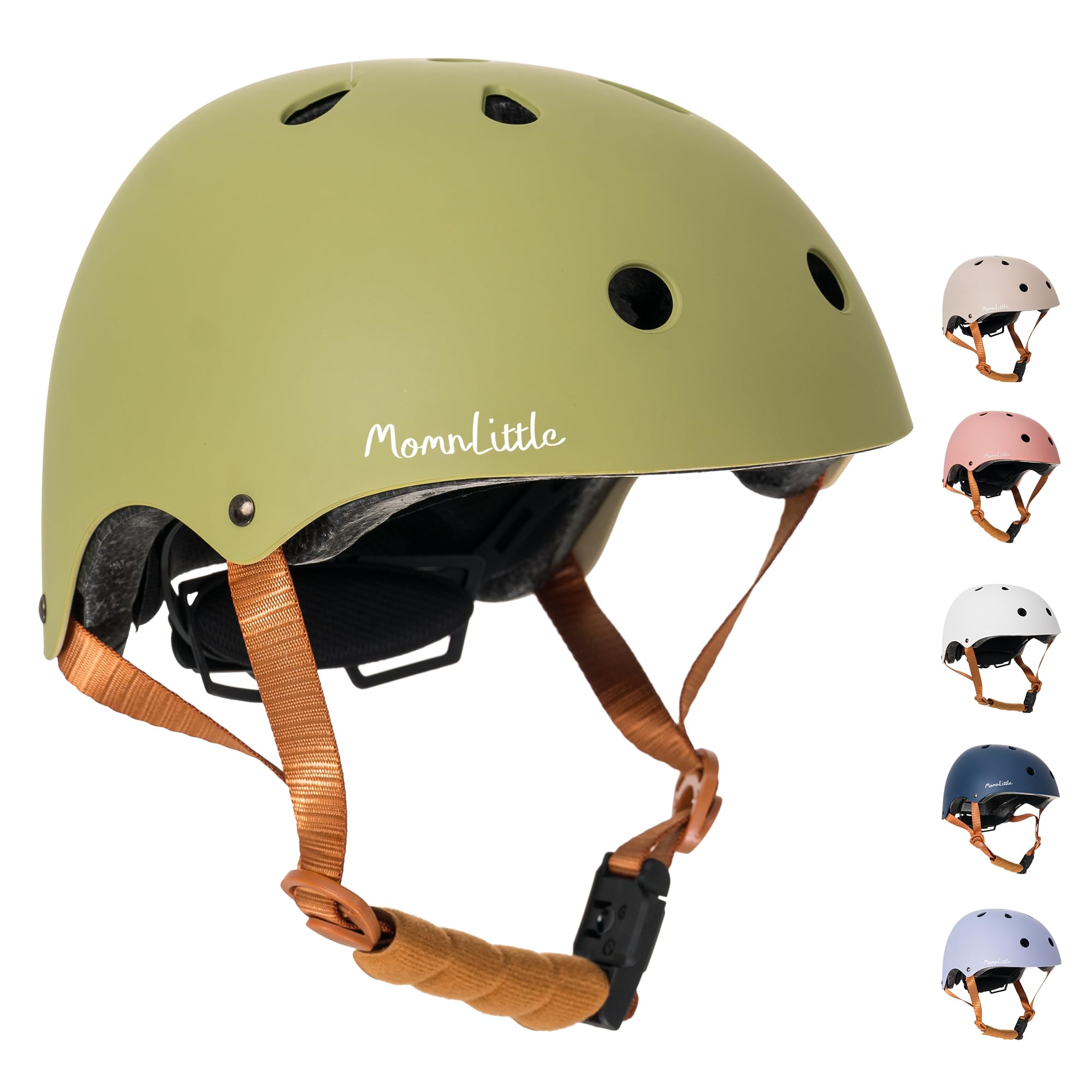 MomnLittle Kids Bike Helmet with Quick Pinch-Free Magnetic Buckle CPSC Certified Bike Helmet for Toddler Boys and Girls